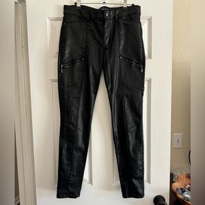 White House Black Market coated black skinny jeans